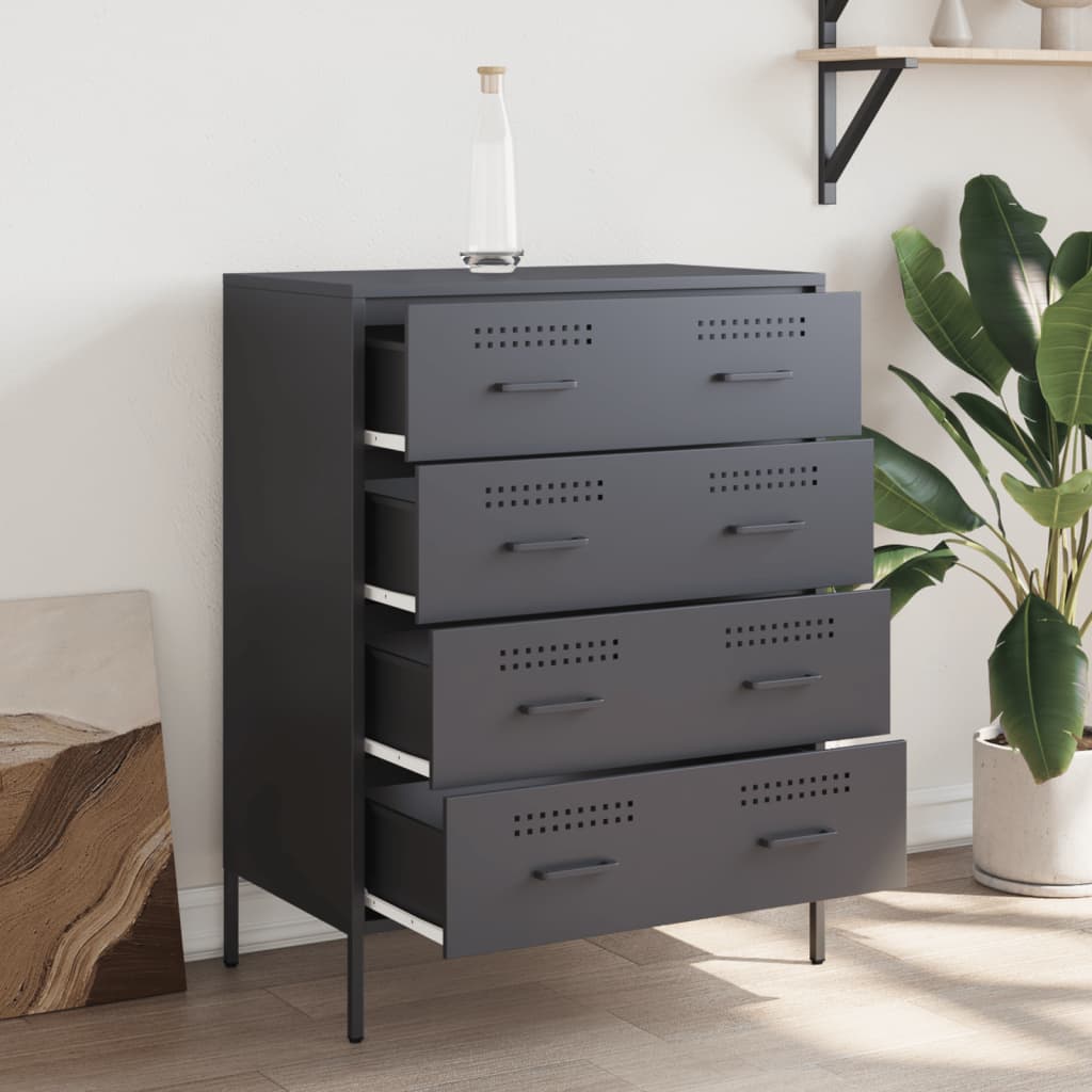 Skjenk antrasitt 68x39x89 cm stål
