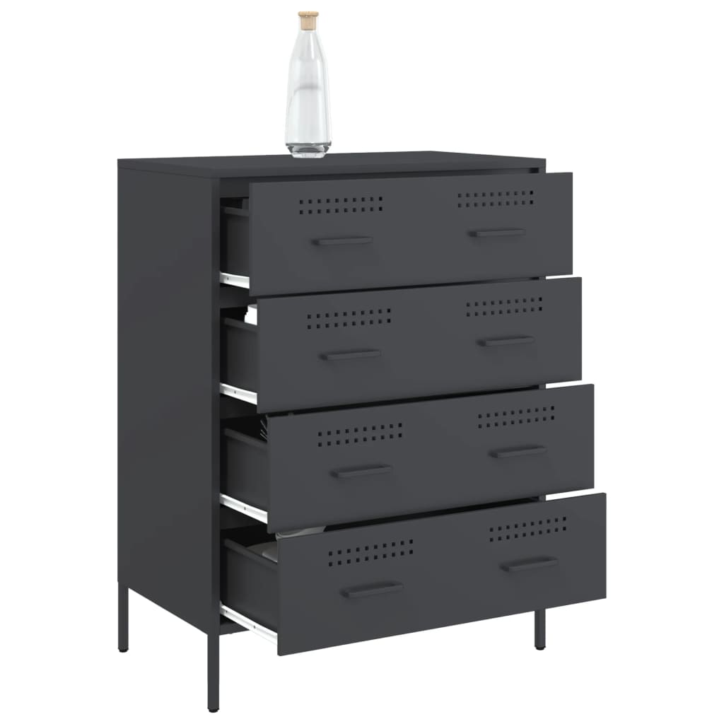 Skjenk antrasitt 68x39x89 cm stål
