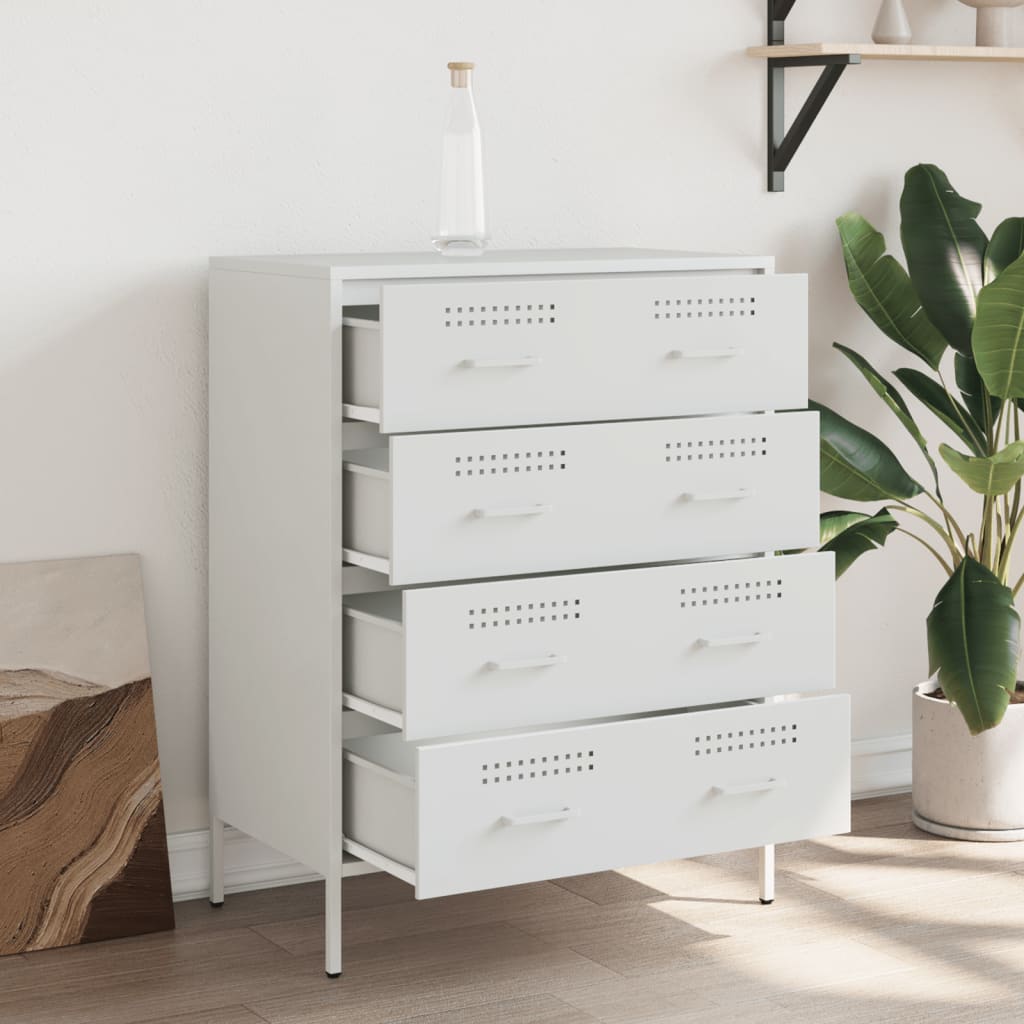 Skjenk hvit 68x39x89 cm stål