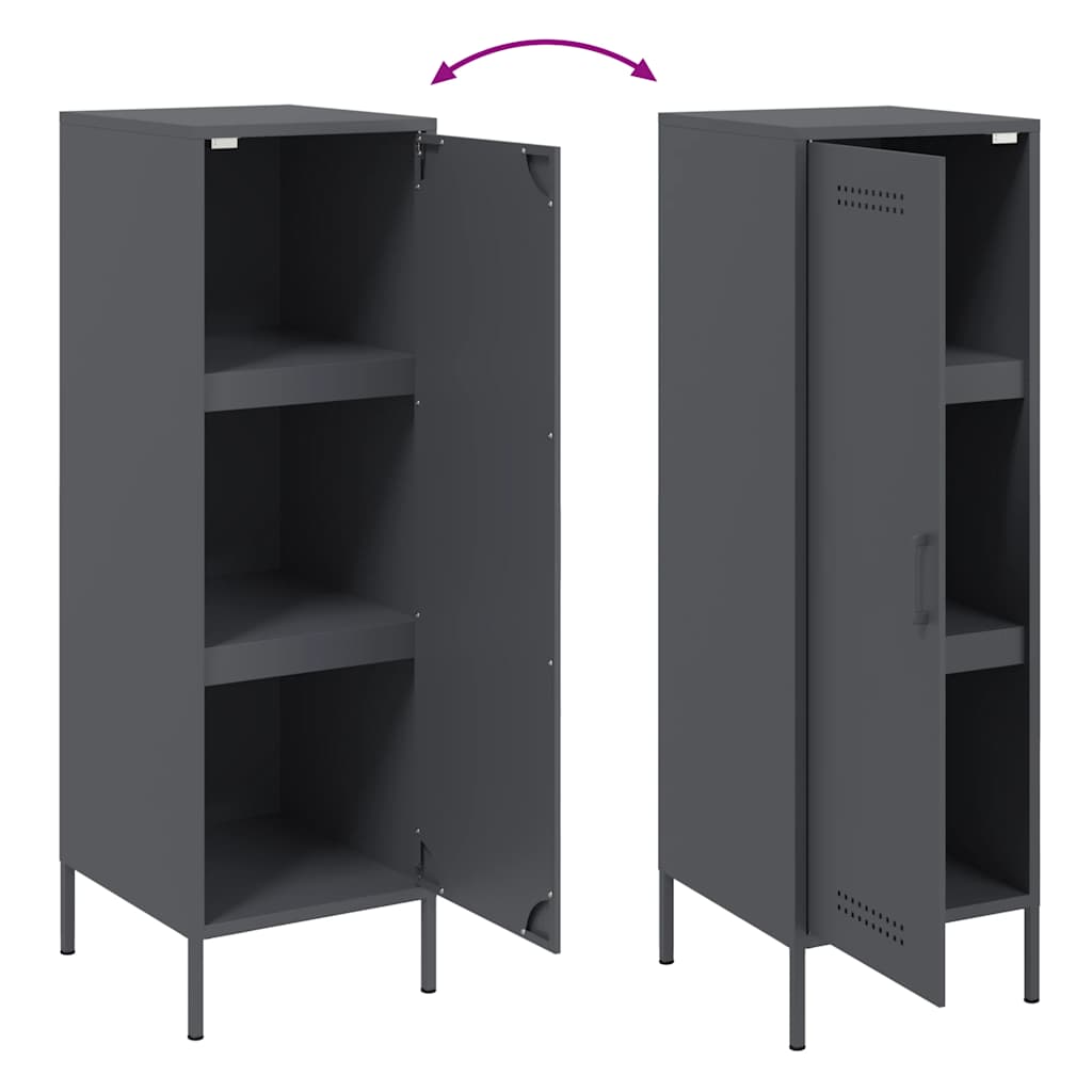 Highboard antrasitt 36x39x113 cm stål