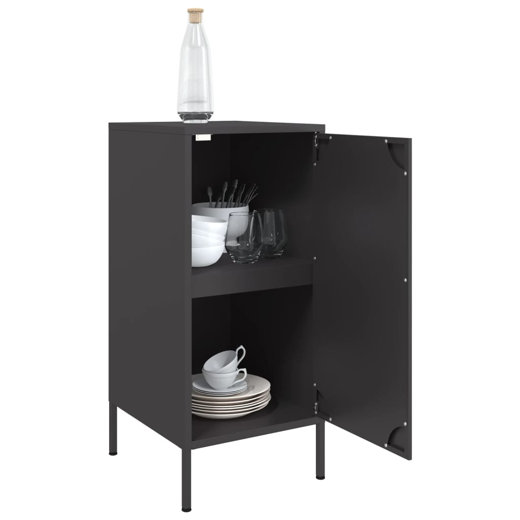 Skjenker 2 stk svart 36x39x79 cm stål
