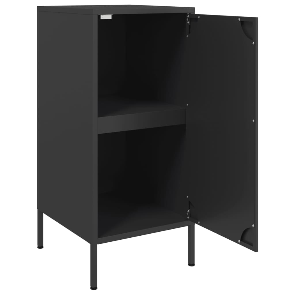 Skjenker 2 stk svart 36x39x79 cm stål