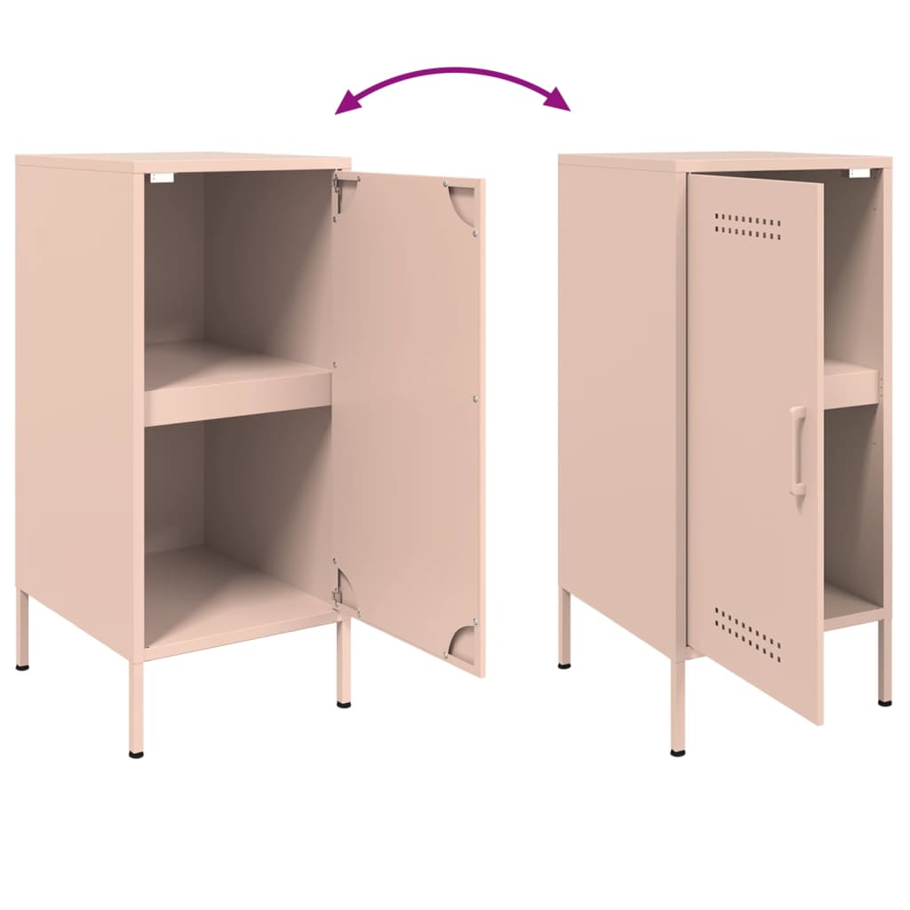 Skjenker 2 stk rosa 36x39x79 cm stål