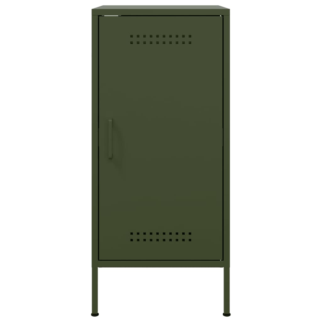 Skjenker 2 stk olivengrønn 36x39x79 cm stål