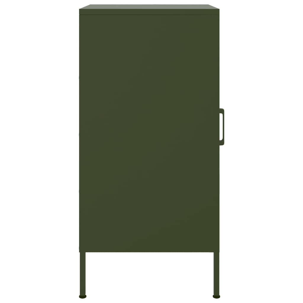 Skjenker 2 stk olivengrønn 36x39x79 cm stål