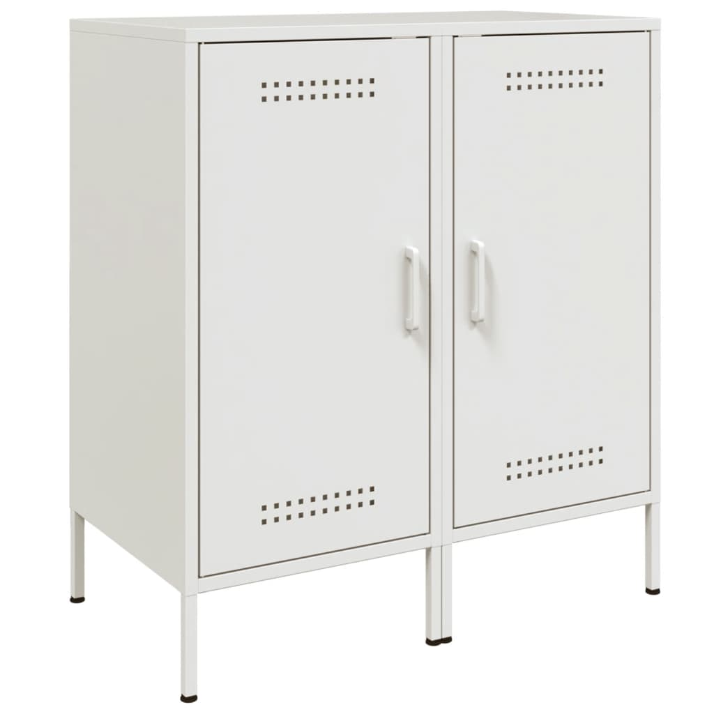 Skjenker 2 stk hvit 36x39x79 cm stål