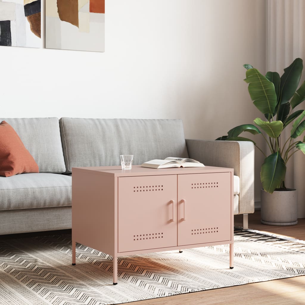 Salongbord rosa 68x50x50,5 cm stål
