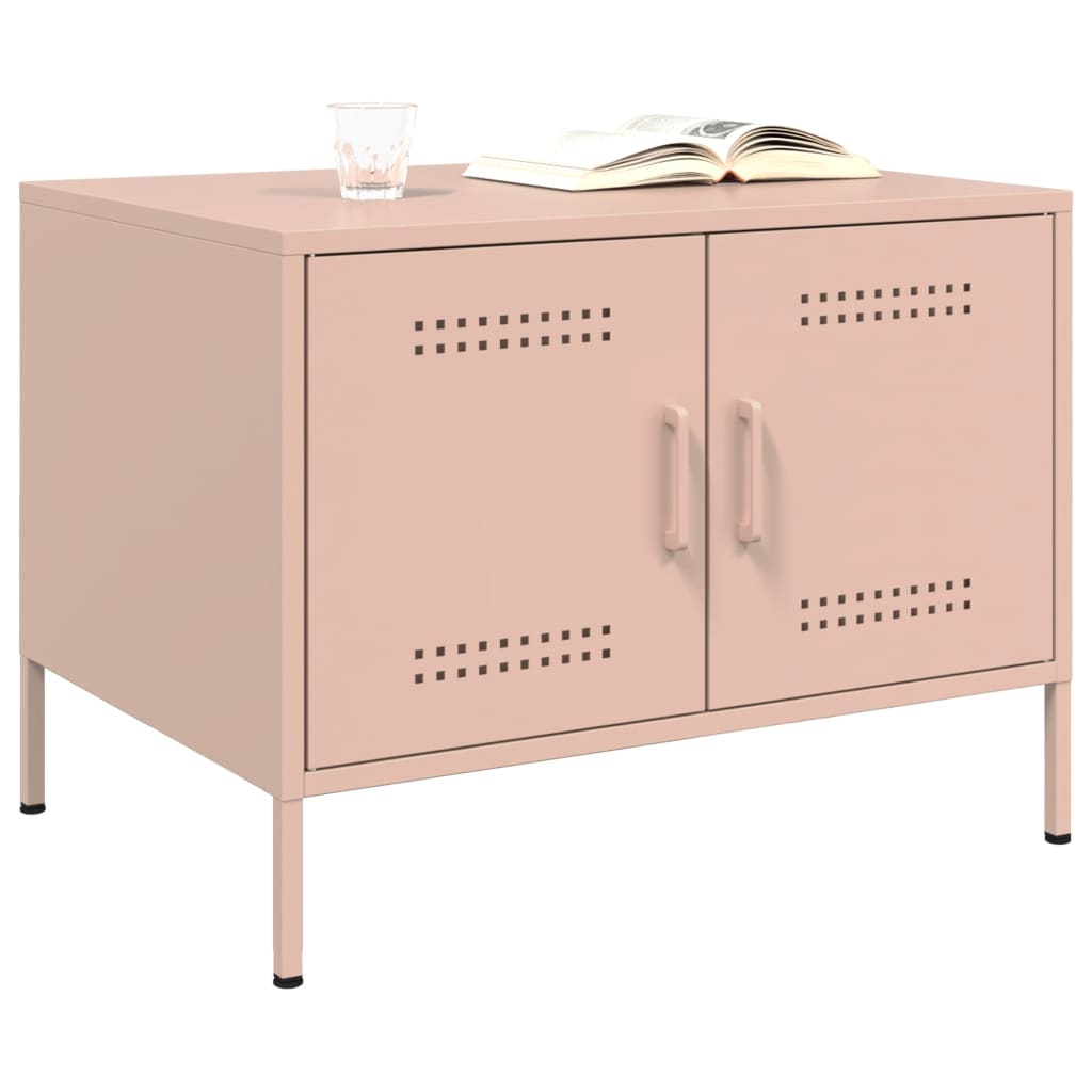 Salongbord rosa 68x50x50,5 cm stål