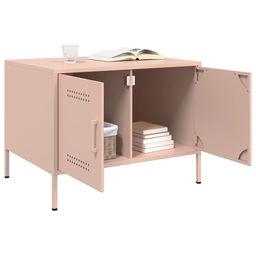 Salongbord rosa 68x50x50,5 cm stål