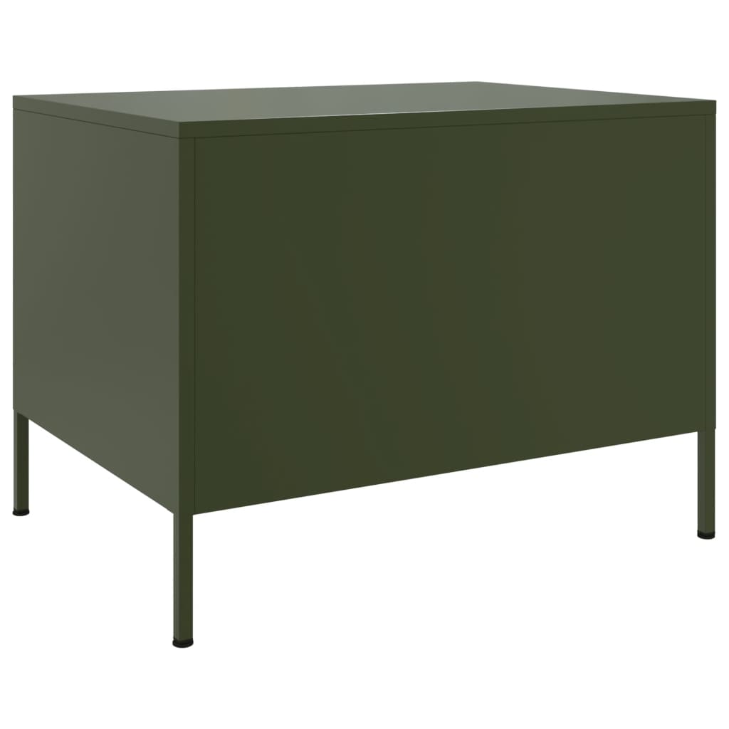 Salongbord olivengrønn 68x50x50,5 cm stål
