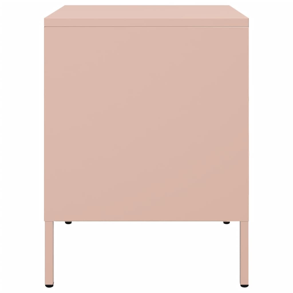 Nattbord 2 stk rosa 36x39x50,5 cm stål