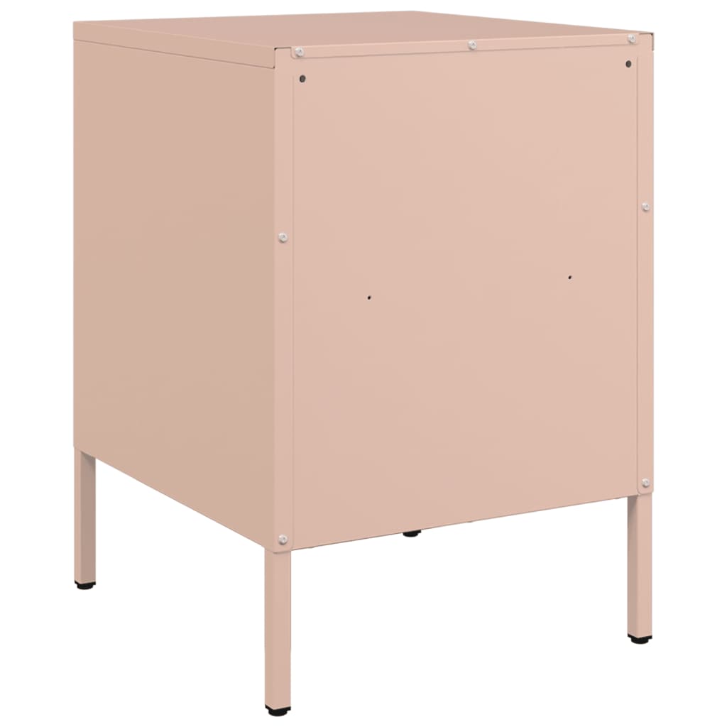 Nattbord 2 stk rosa 36x39x50,5 cm stål