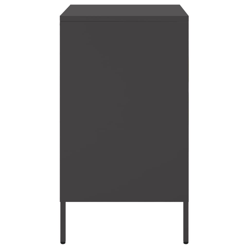 Nattbord 2 stk svart 36x39x68 cm stål