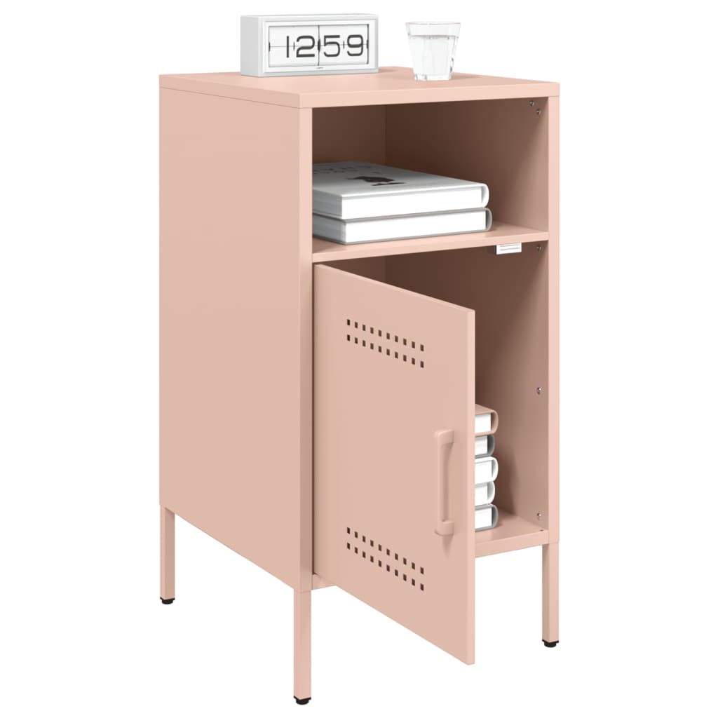 Nattbord 2 stk rosa 36x39x68 cm stål