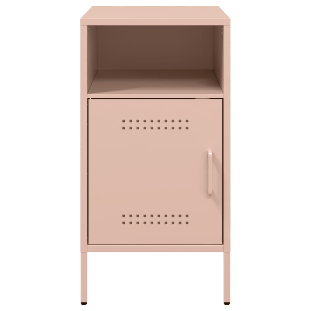 Nattbord 2 stk rosa 36x39x68 cm stål