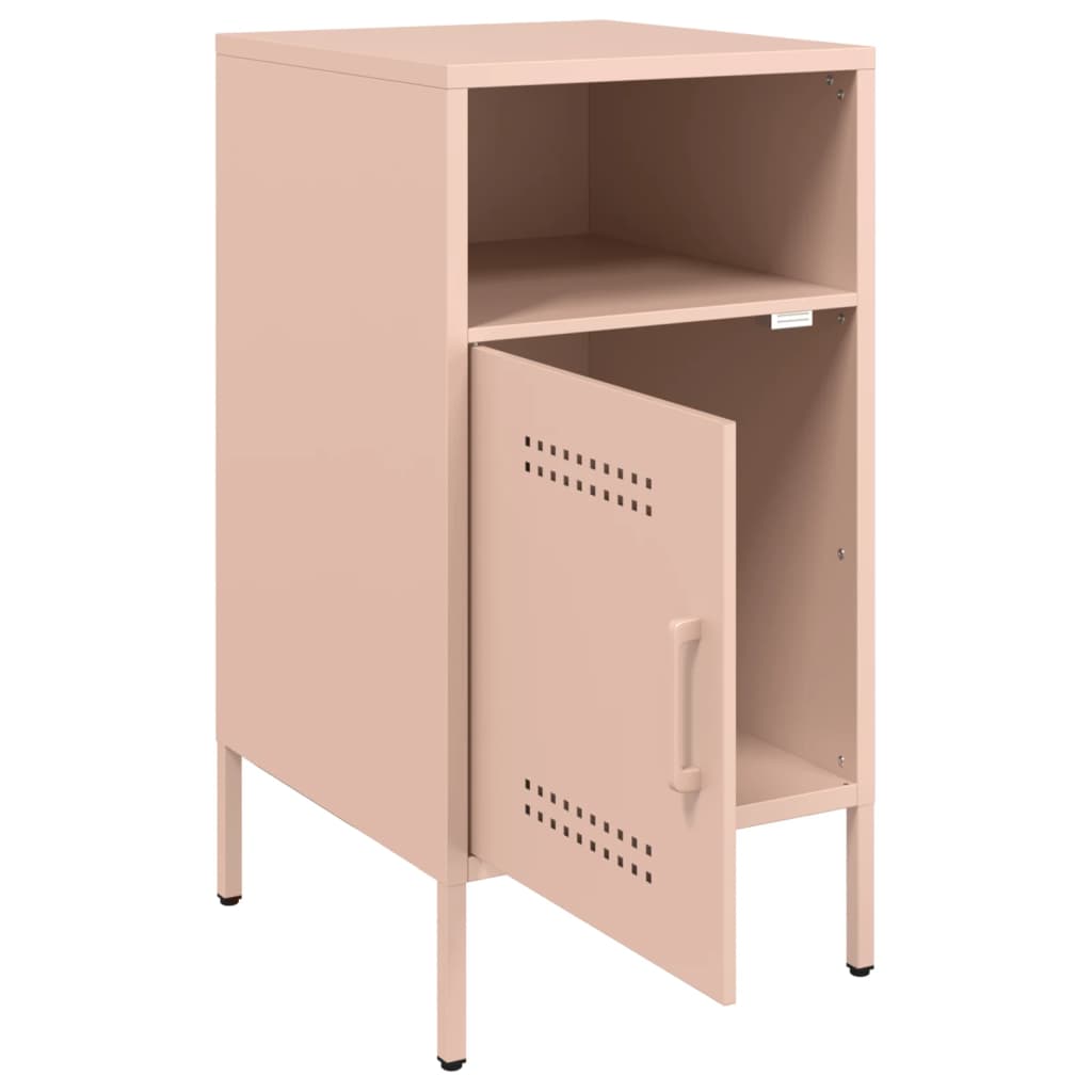 Nattbord 2 stk rosa 36x39x68 cm stål