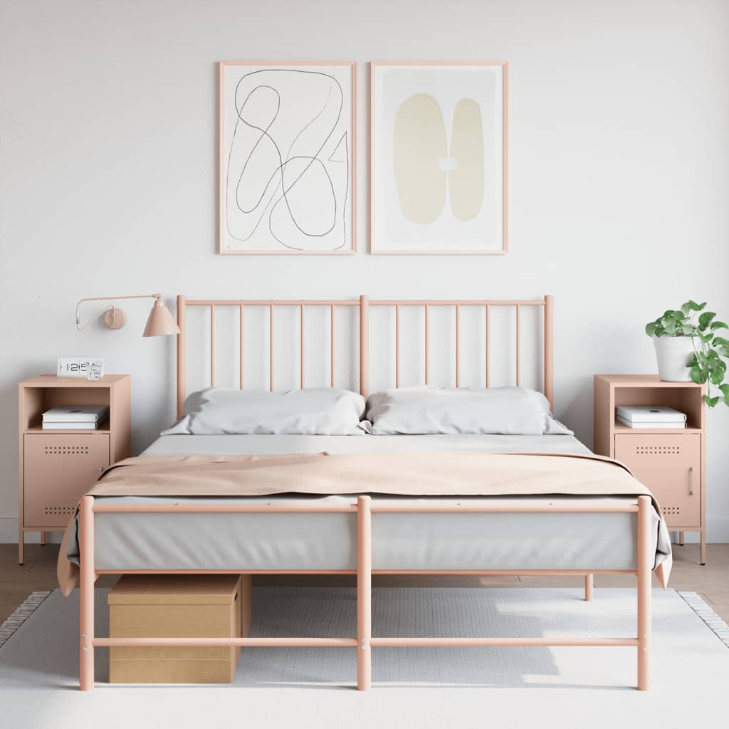 Nattbord 2 stk rosa 36x39x68 cm stål