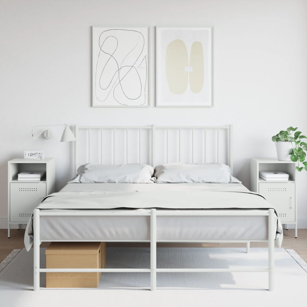 Nattbord 2 stk hvit 36x39x68 cm stål