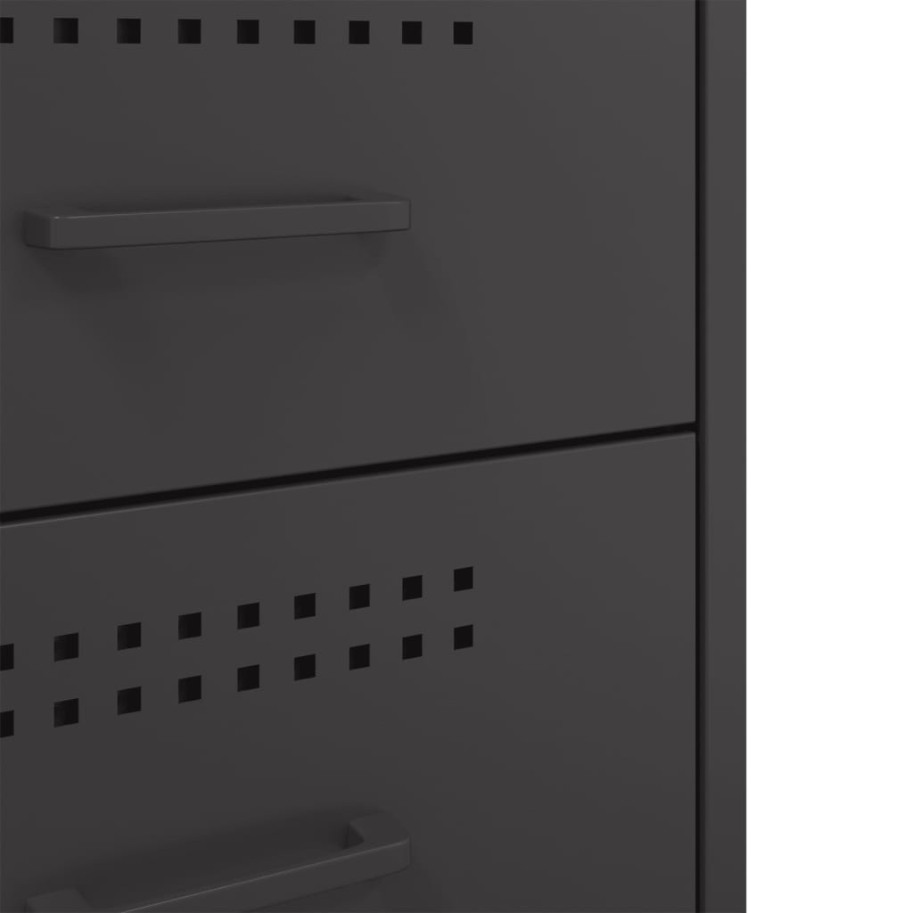 Nattbord svart 36x39x68 cm stål