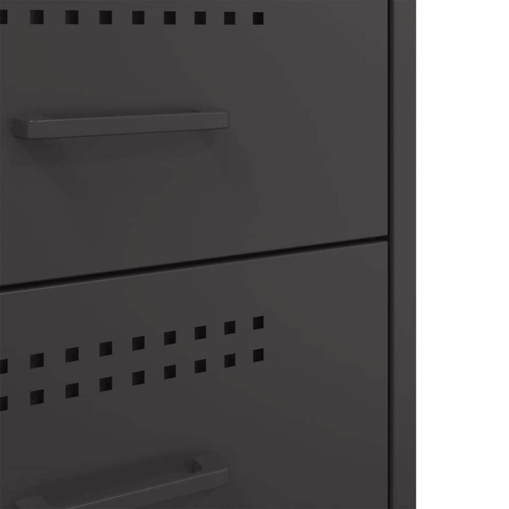 Nattbord 2 stk svart 36x39x68 cm stål