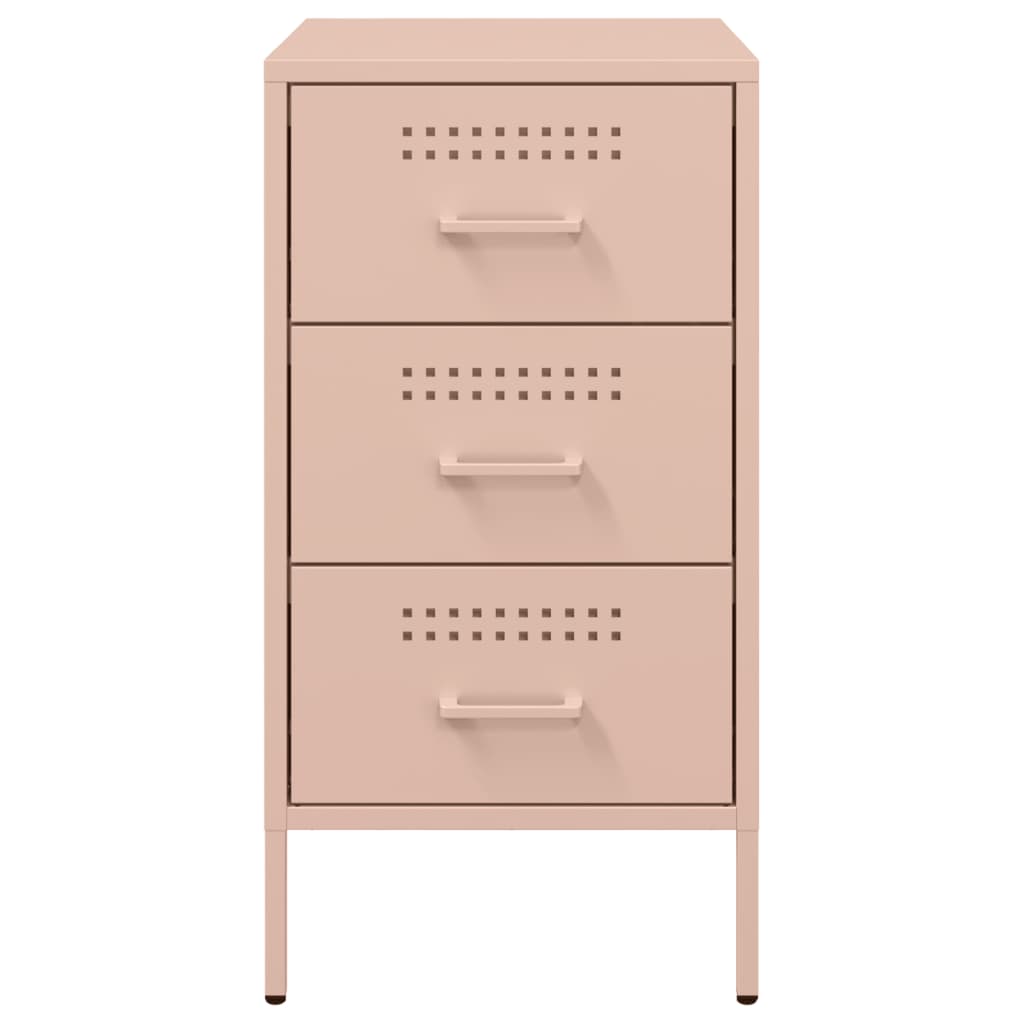 Nattbord 2 stk rosa 36x39x68 cm stål