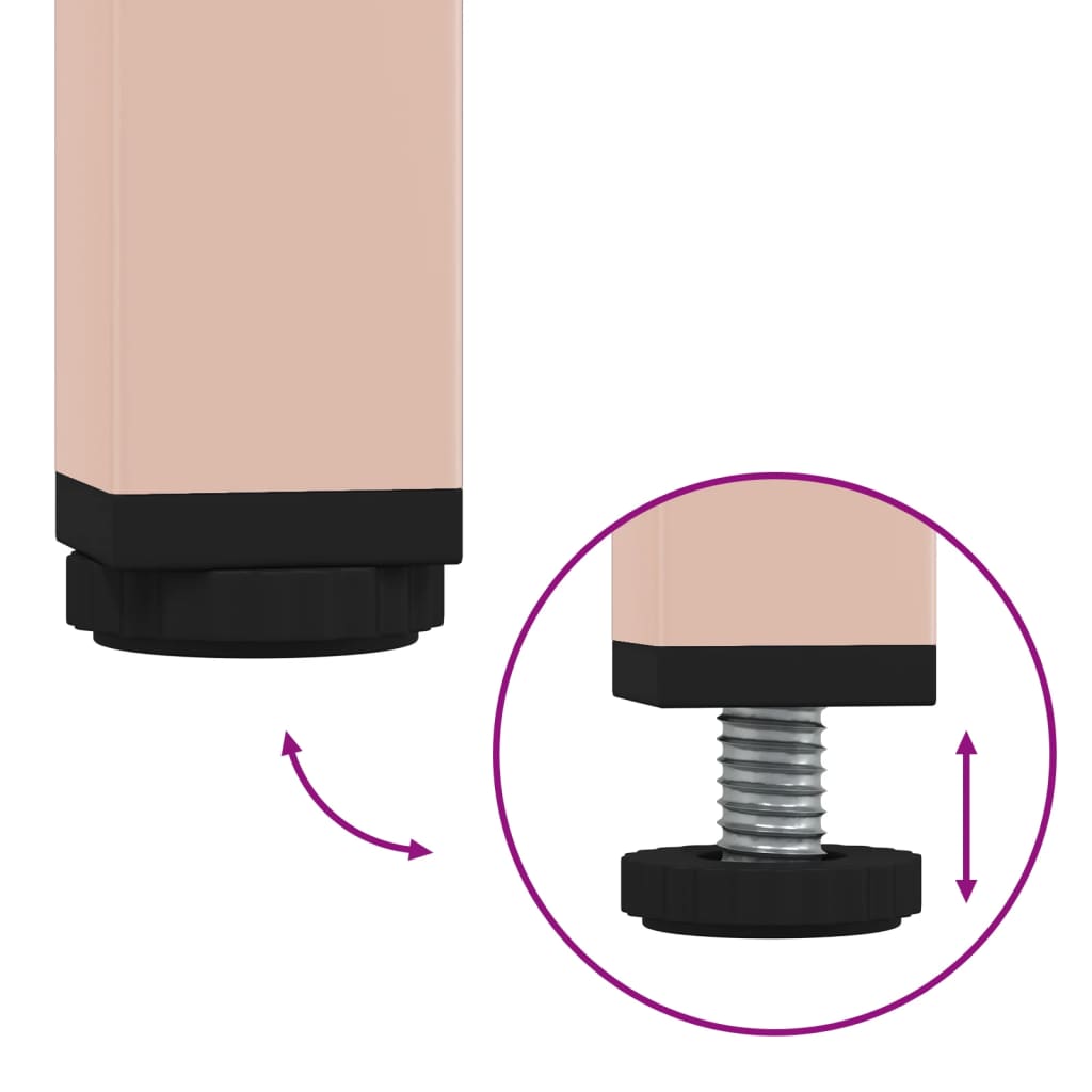 Nattbord 2 stk rosa 36x39x68 cm stål