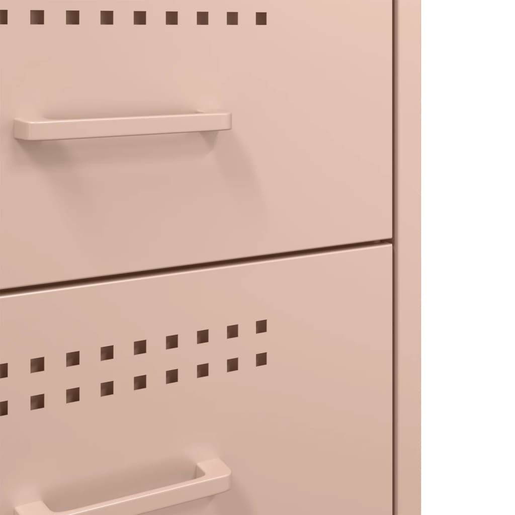 Nattbord 2 stk rosa 36x39x68 cm stål