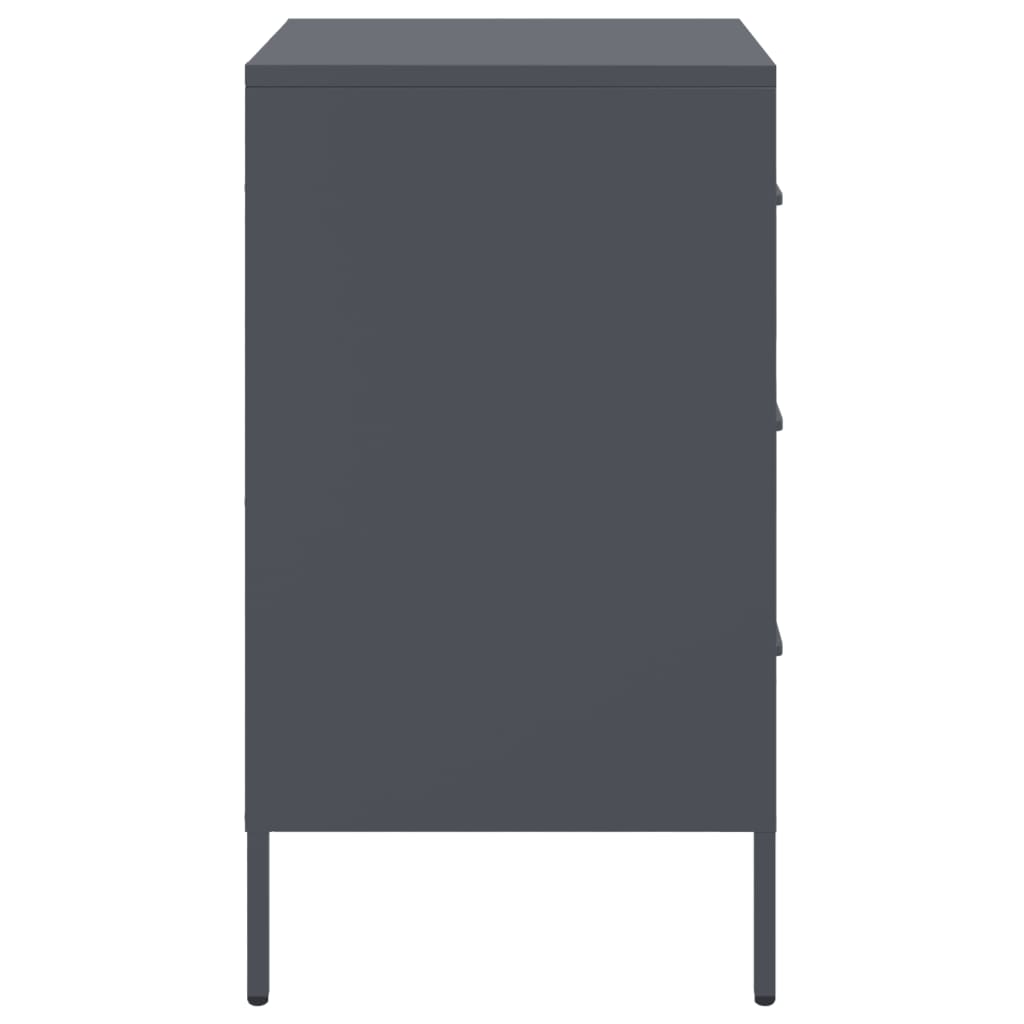 Nattbord 2 stk antrasitt 36x39x68 cm stål
