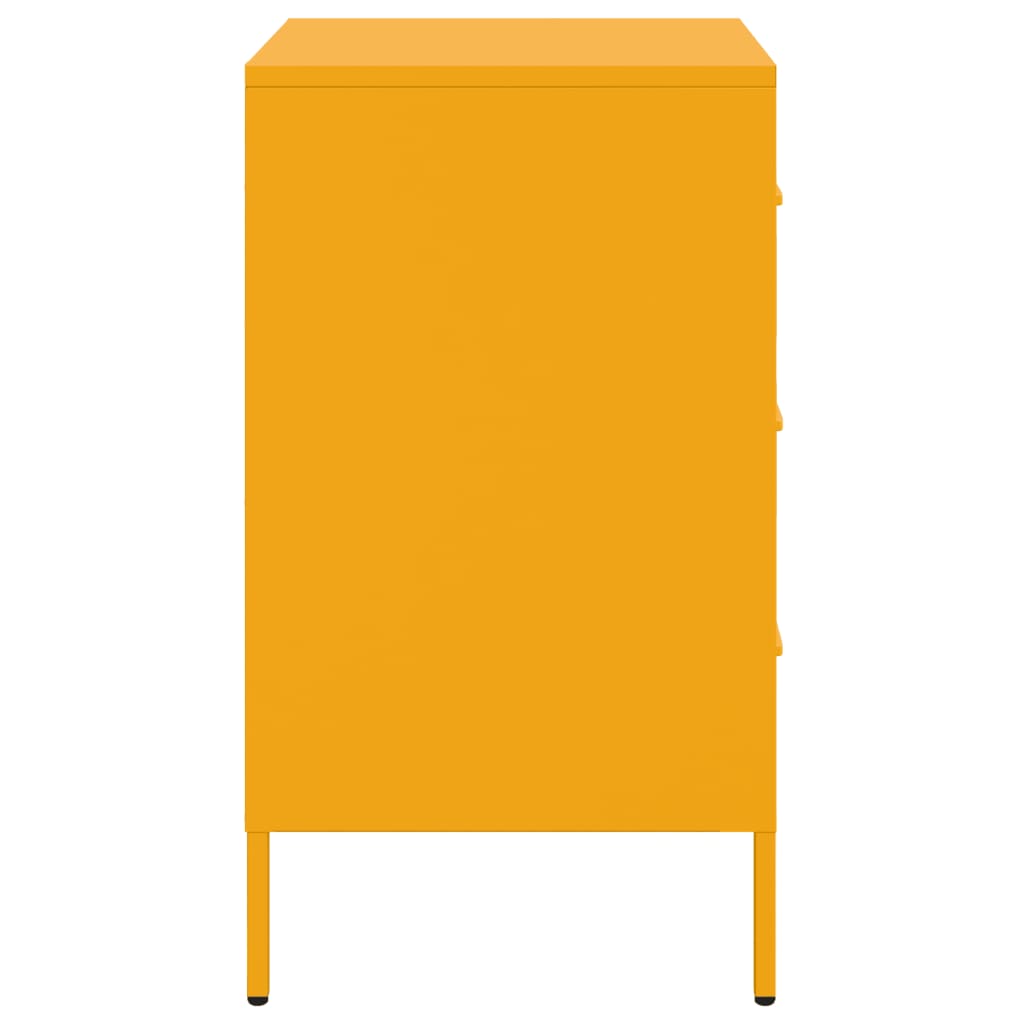Nattbord sennepsgul 36x39x68 cm stål