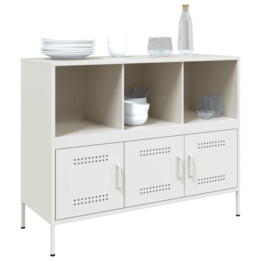 Skjenk hvit 100,5x39x79 cm stål
