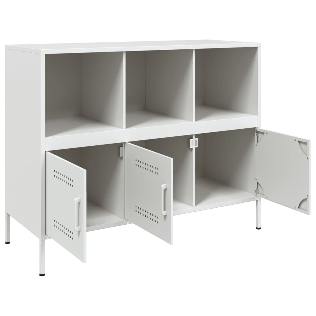 Skjenk hvit 100,5x39x79 cm stål