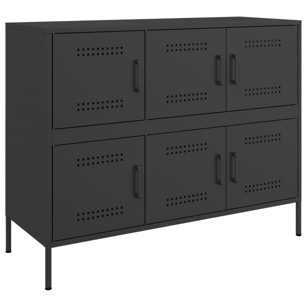 Skjenk svart 100,5x39x79 cm stål vidaXL