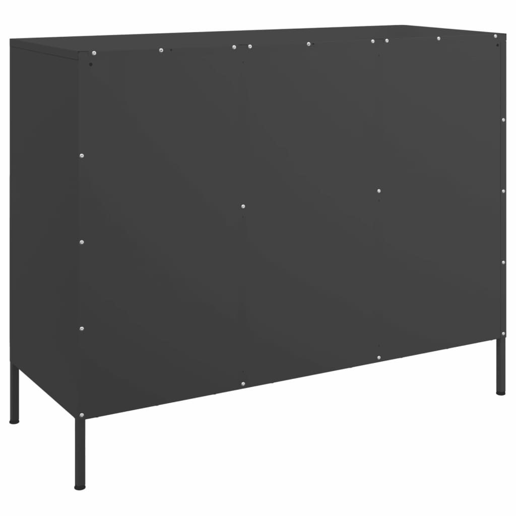Skjenk svart 100,5x39x79 cm stål vidaXL