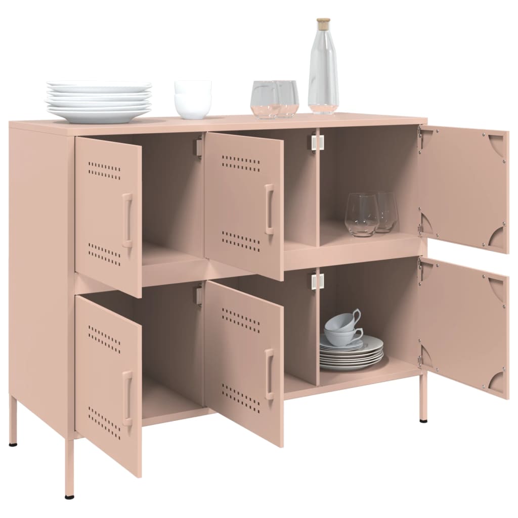Skjenker rosa 100,5x39x79 cm stål vidaXL
