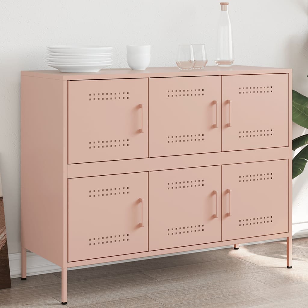Skjenker rosa 100,5x39x79 cm stål vidaXL
