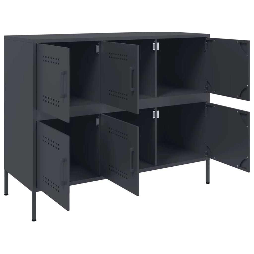 Skjenk antrasitt 100,5x39x79 cm stål vidaXL