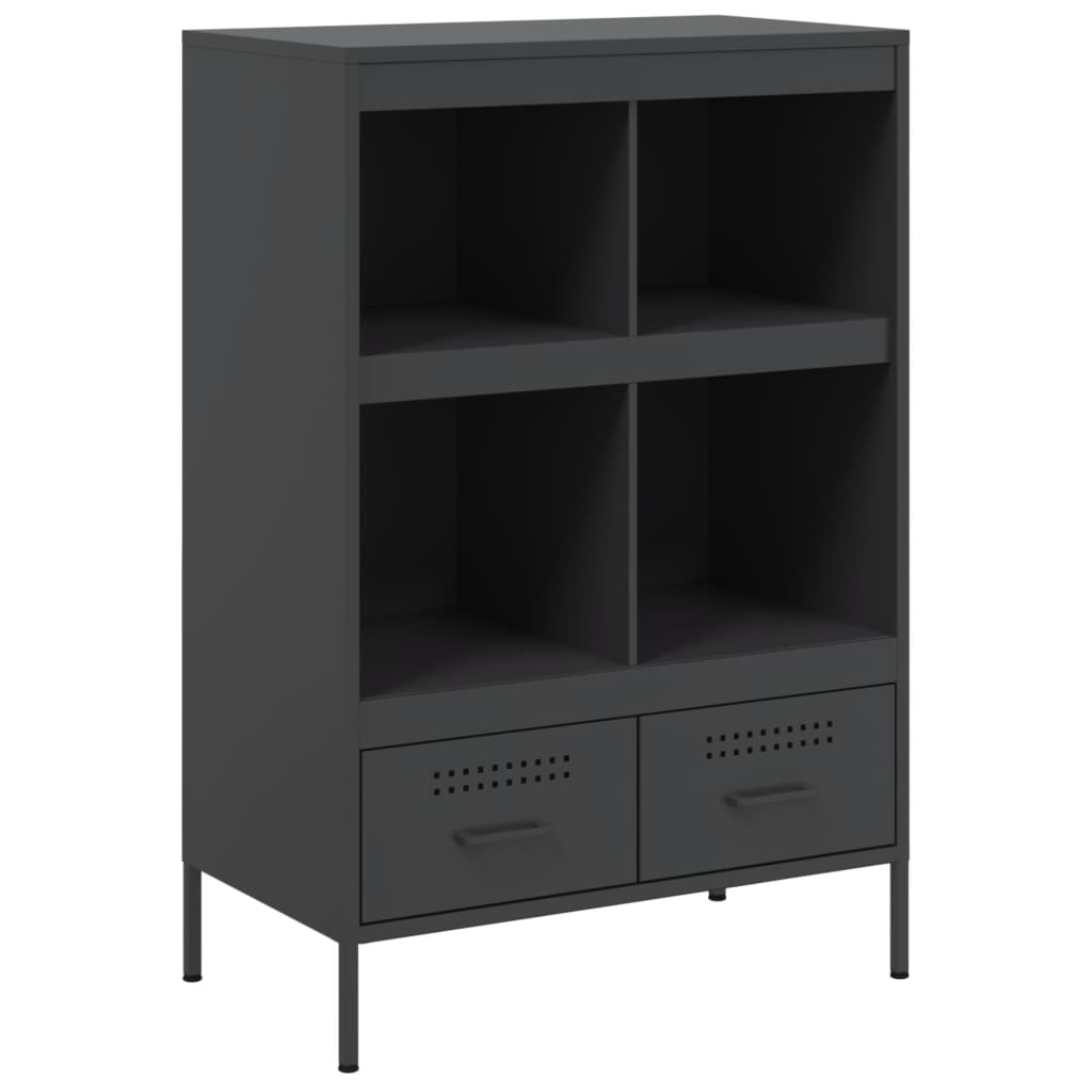 Highboard svart 68x39x101,5 cm stål