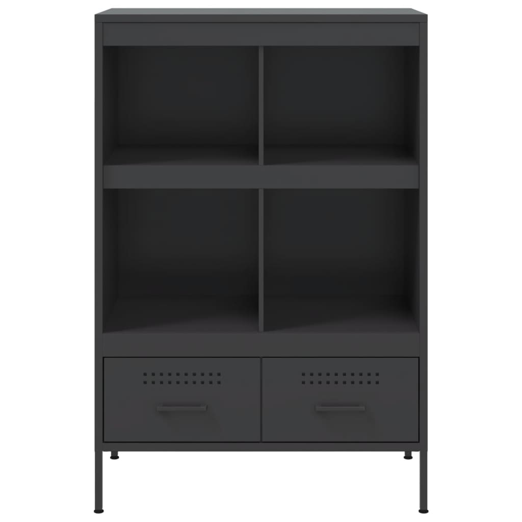 Highboard svart 68x39x101,5 cm stål
