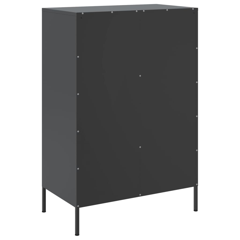 Highboard svart 68x39x101,5 cm stål