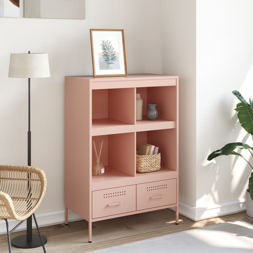 Highboard rosa 68x39x101,5 cm stål