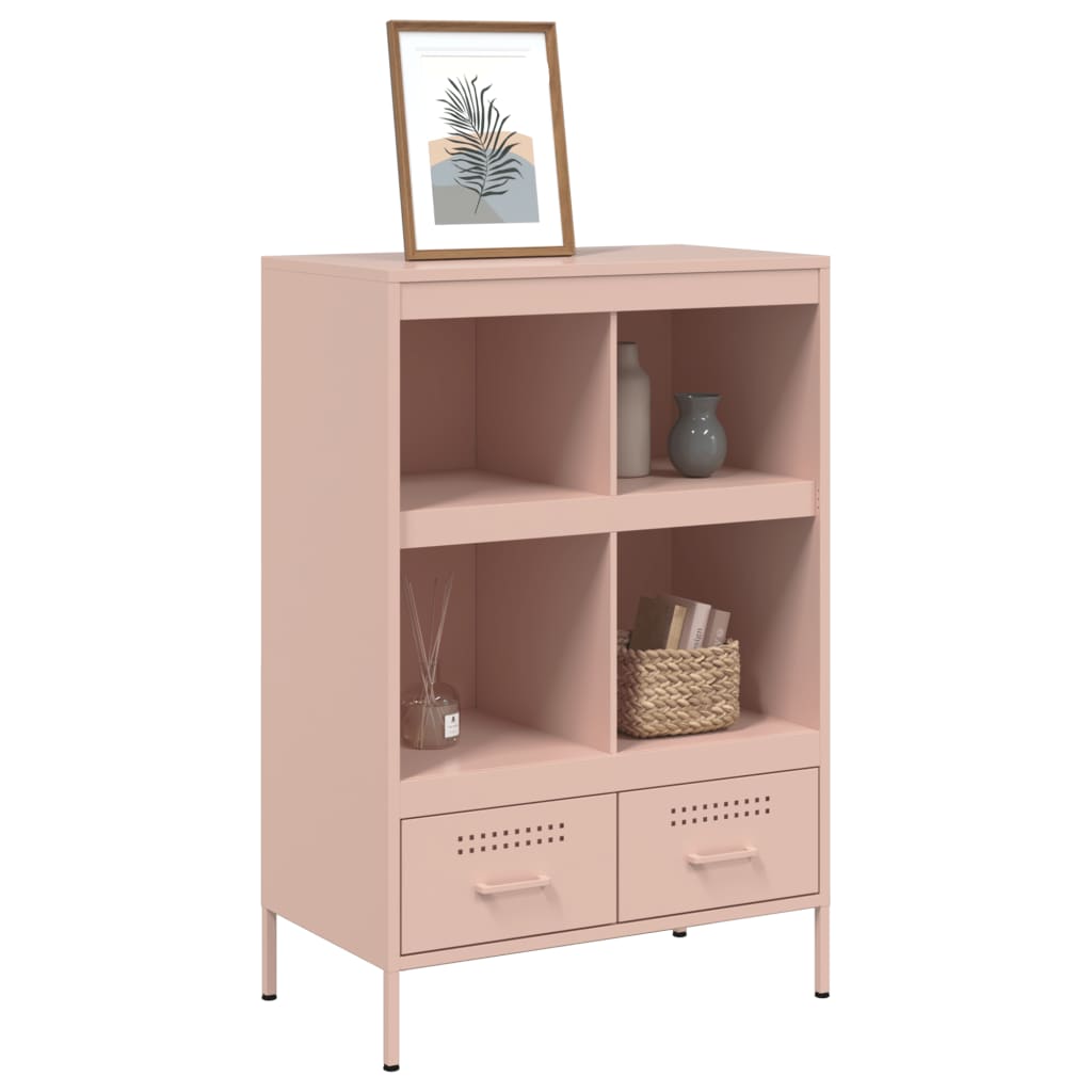 Highboard rosa 68x39x101,5 cm stål