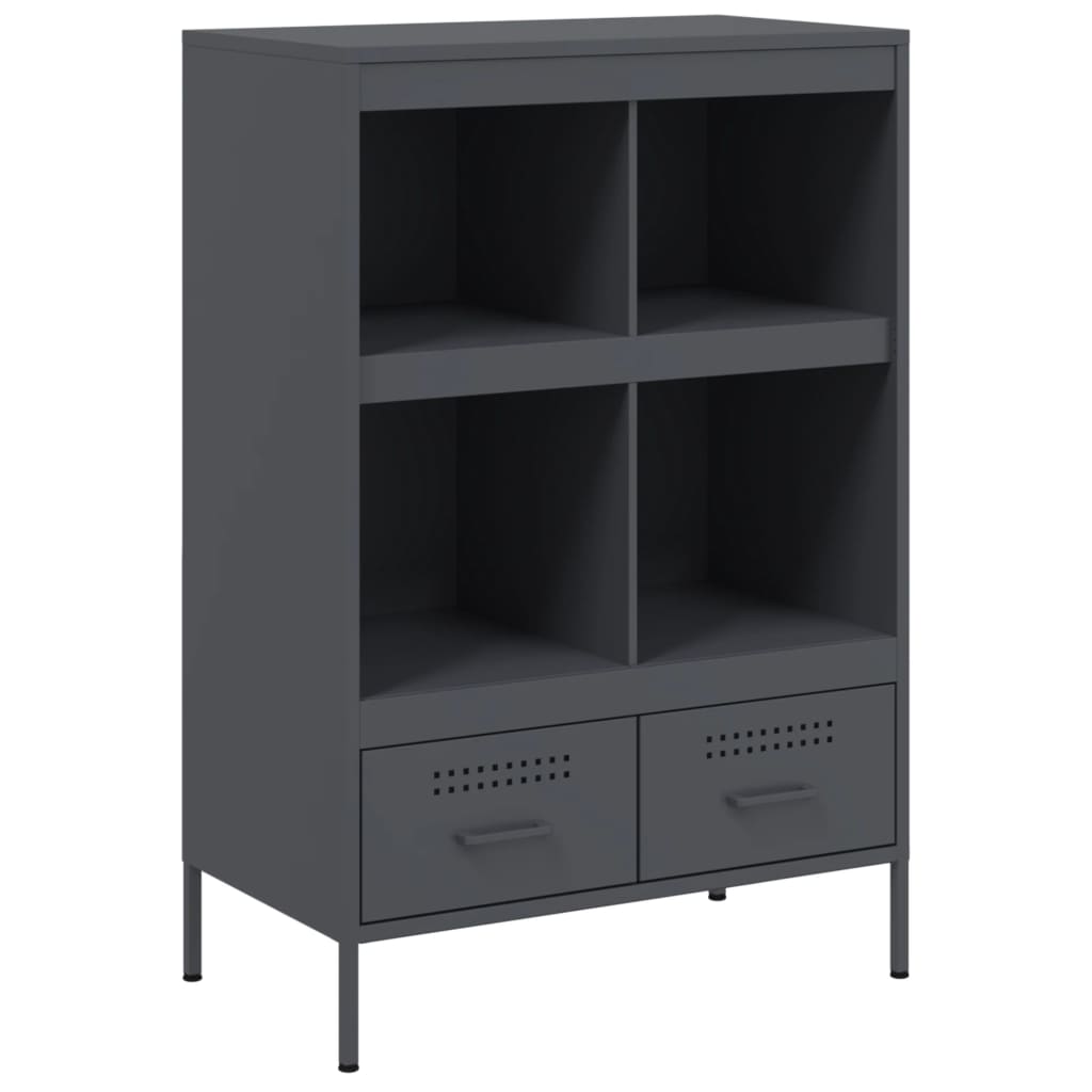 Highboard antrasitt 68x39x101,5 cm stål