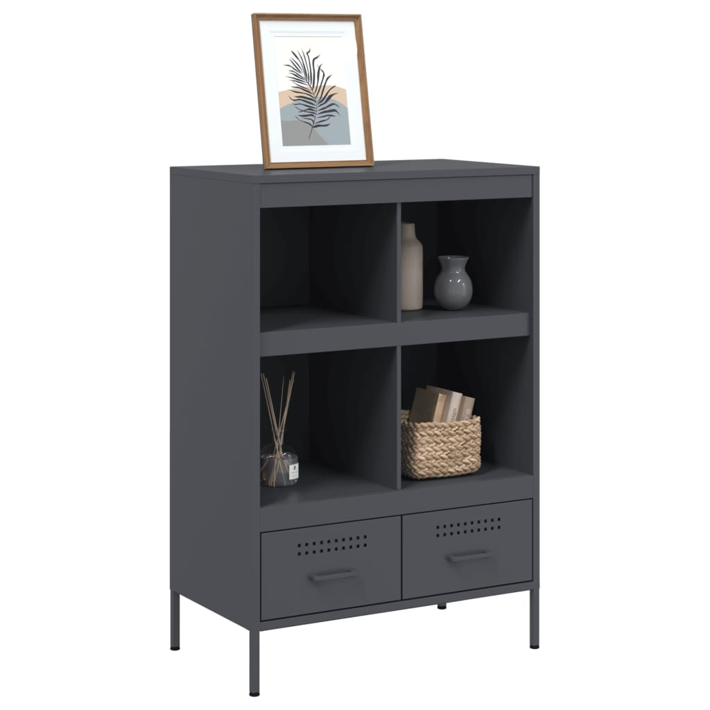 Highboard antrasitt 68x39x101,5 cm stål