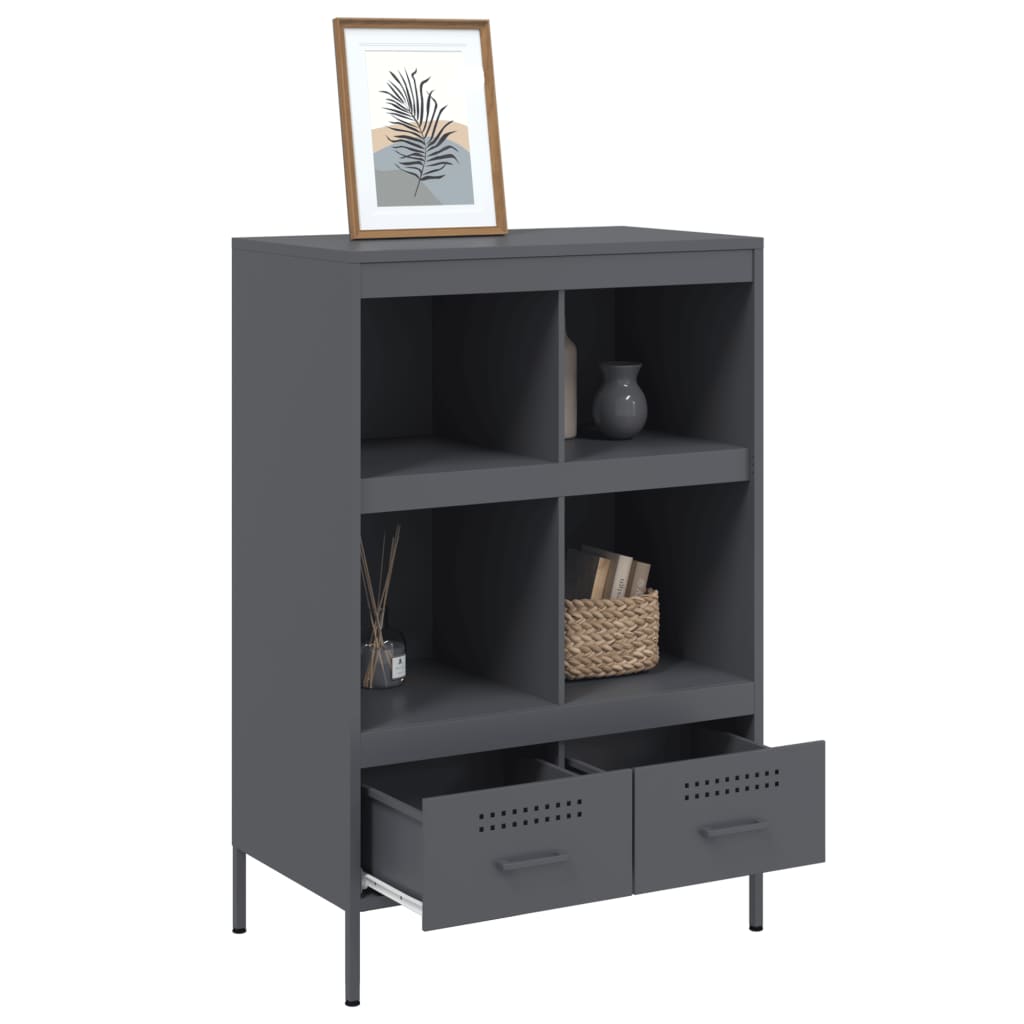 Highboard antrasitt 68x39x101,5 cm stål
