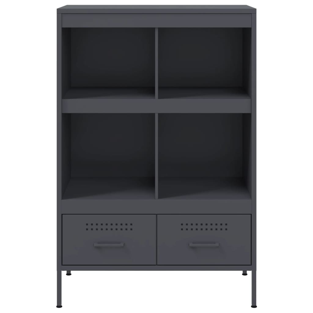 Highboard antrasitt 68x39x101,5 cm stål