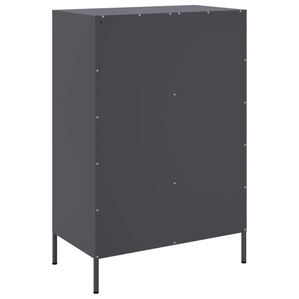 Highboard antrasitt 68x39x101,5 cm stål
