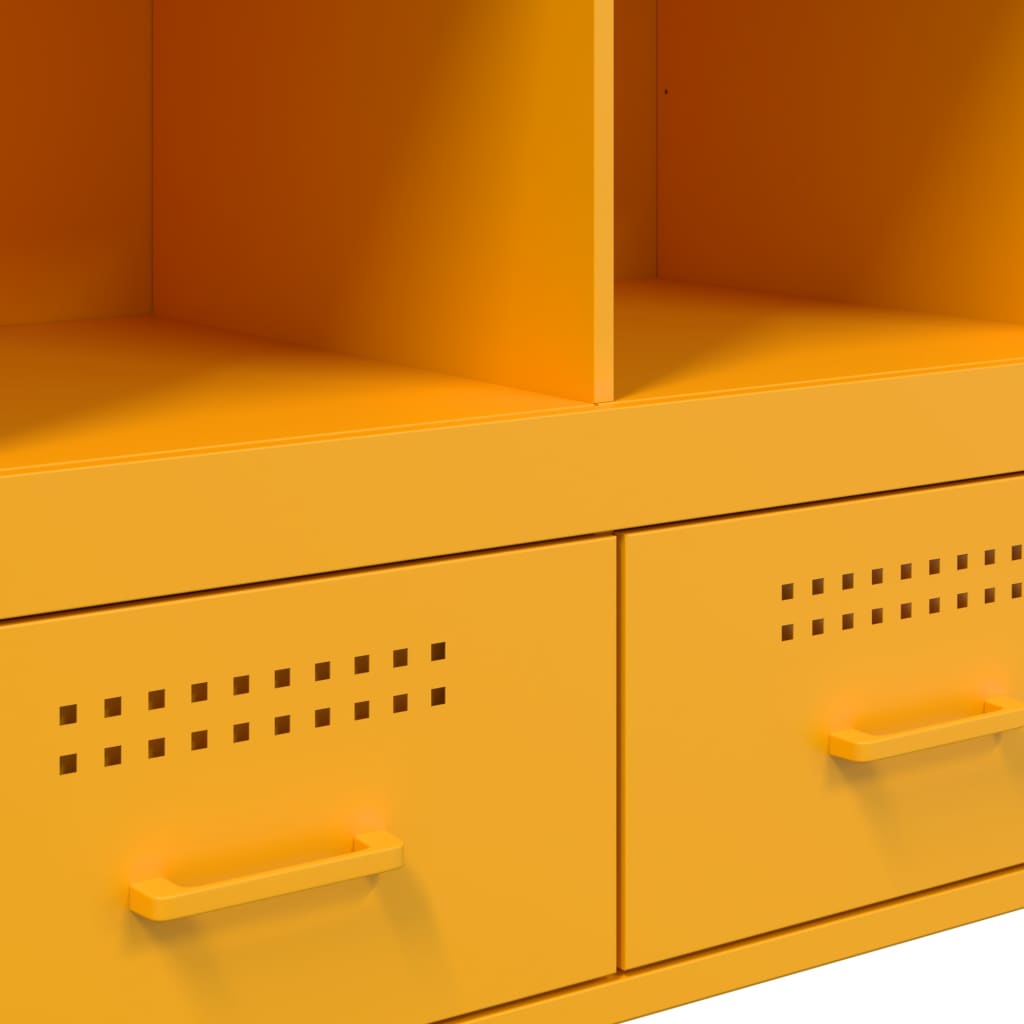 Highboard sennepsgul 68x39x101,5 cm stål