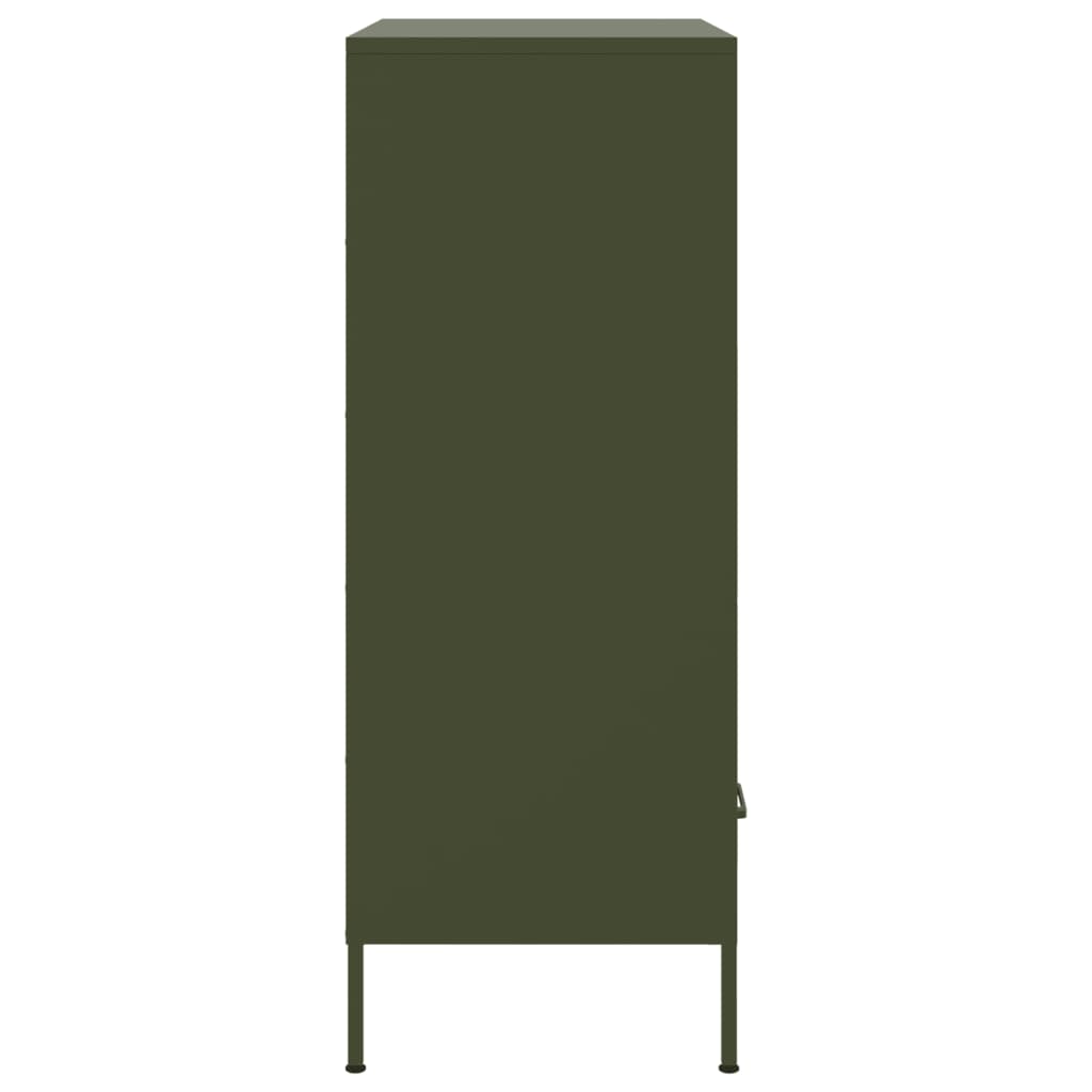 Highboard olivengrønn 68x39x101,5 cm stål