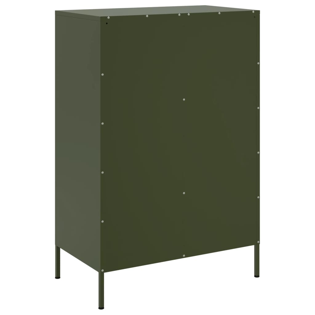 Highboard olivengrønn 68x39x101,5 cm stål