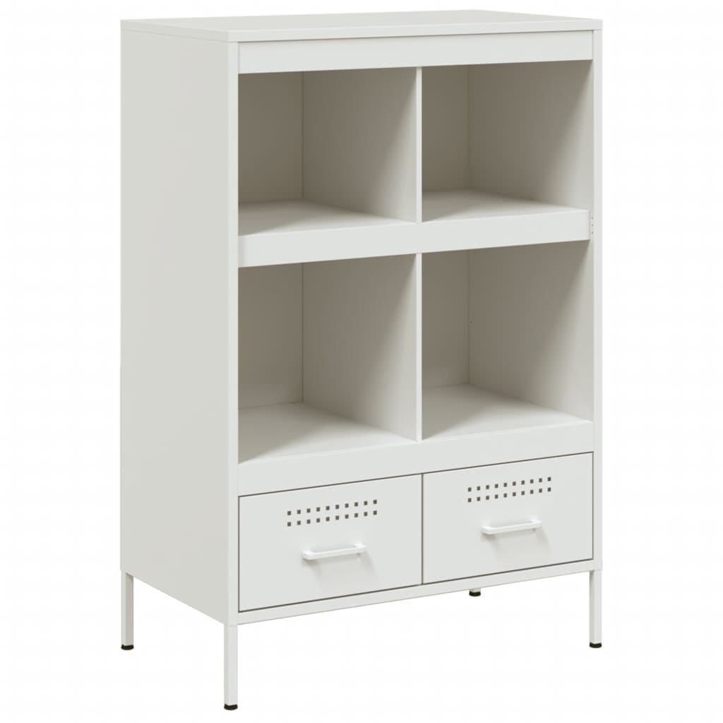 Highboard hvit 68x39x101,5 cm stål